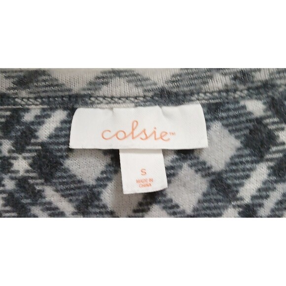 Y2K Colsie Women's Plaid Long Sleeve Button-Front Cropped Top Gray White Small - Picture 6 of 7